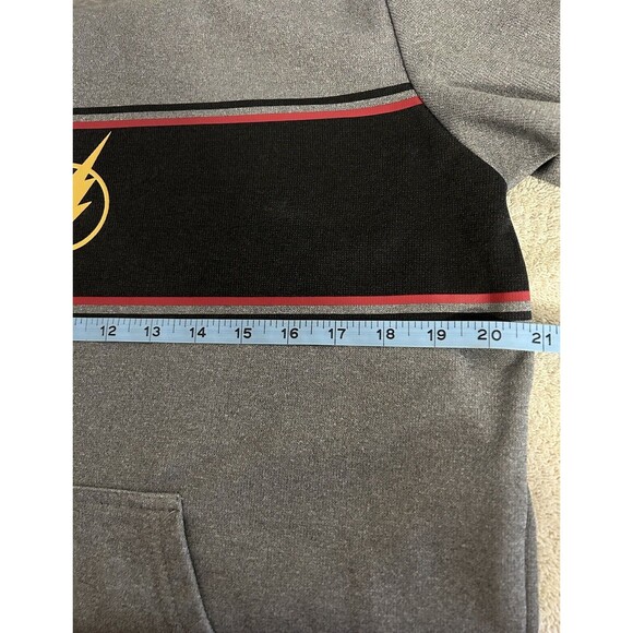 The Flash Men's Medium Gray Hoodie With Flash Logo Six Flags - Picture 3 of 9